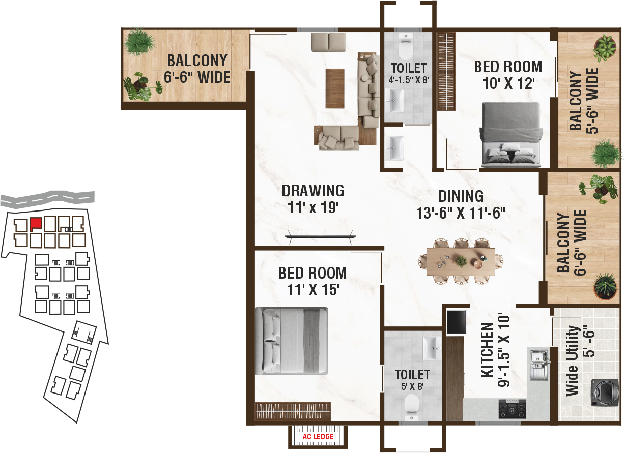 Unit A2 structural floor plan