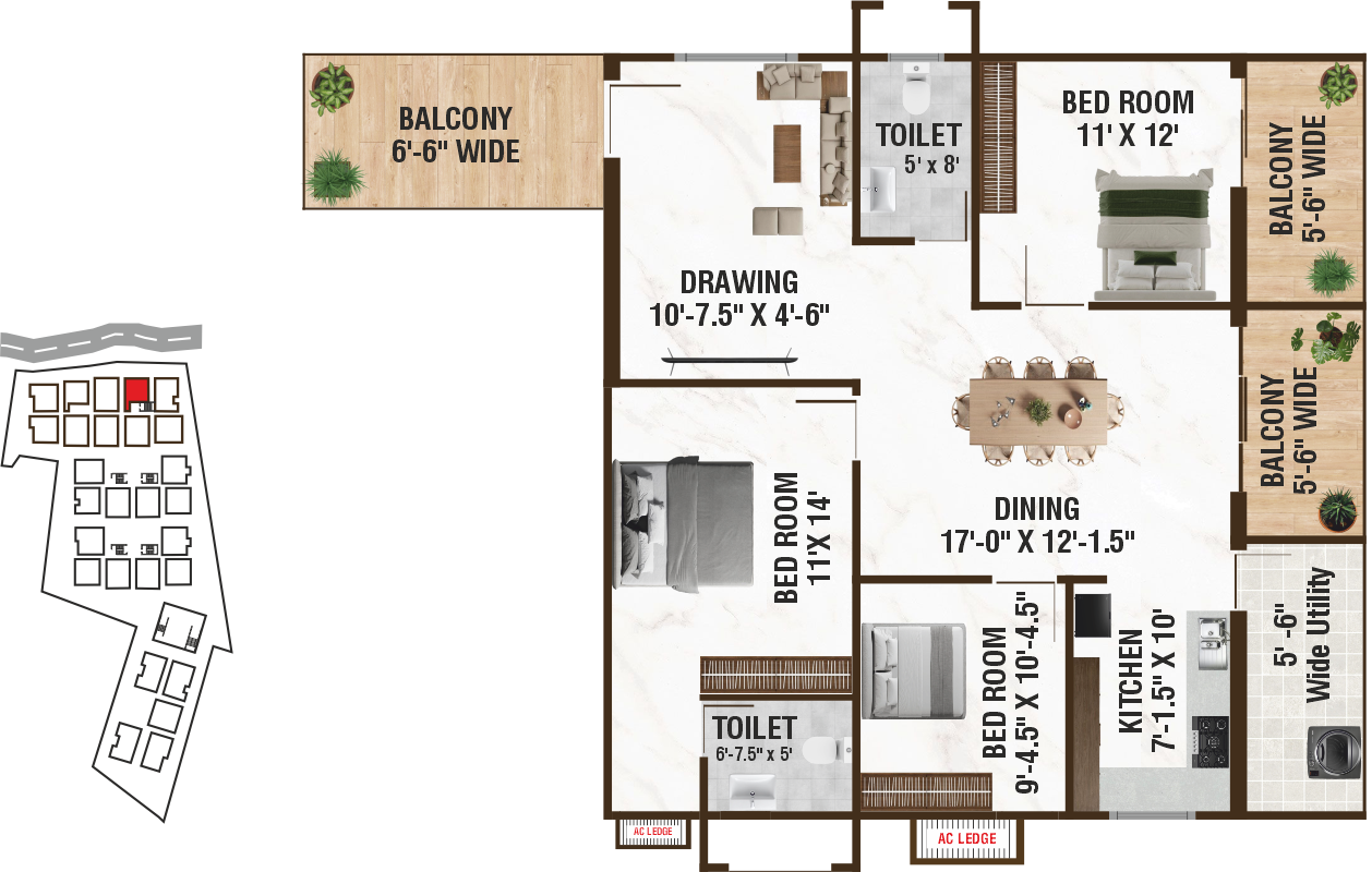 Unit A4 structural floor plan