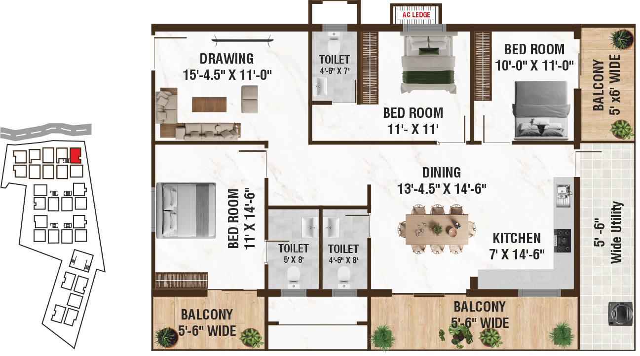 Unit A5 structural floor plan
