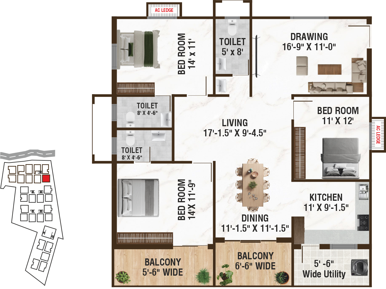 Unit A6 structural floor plan