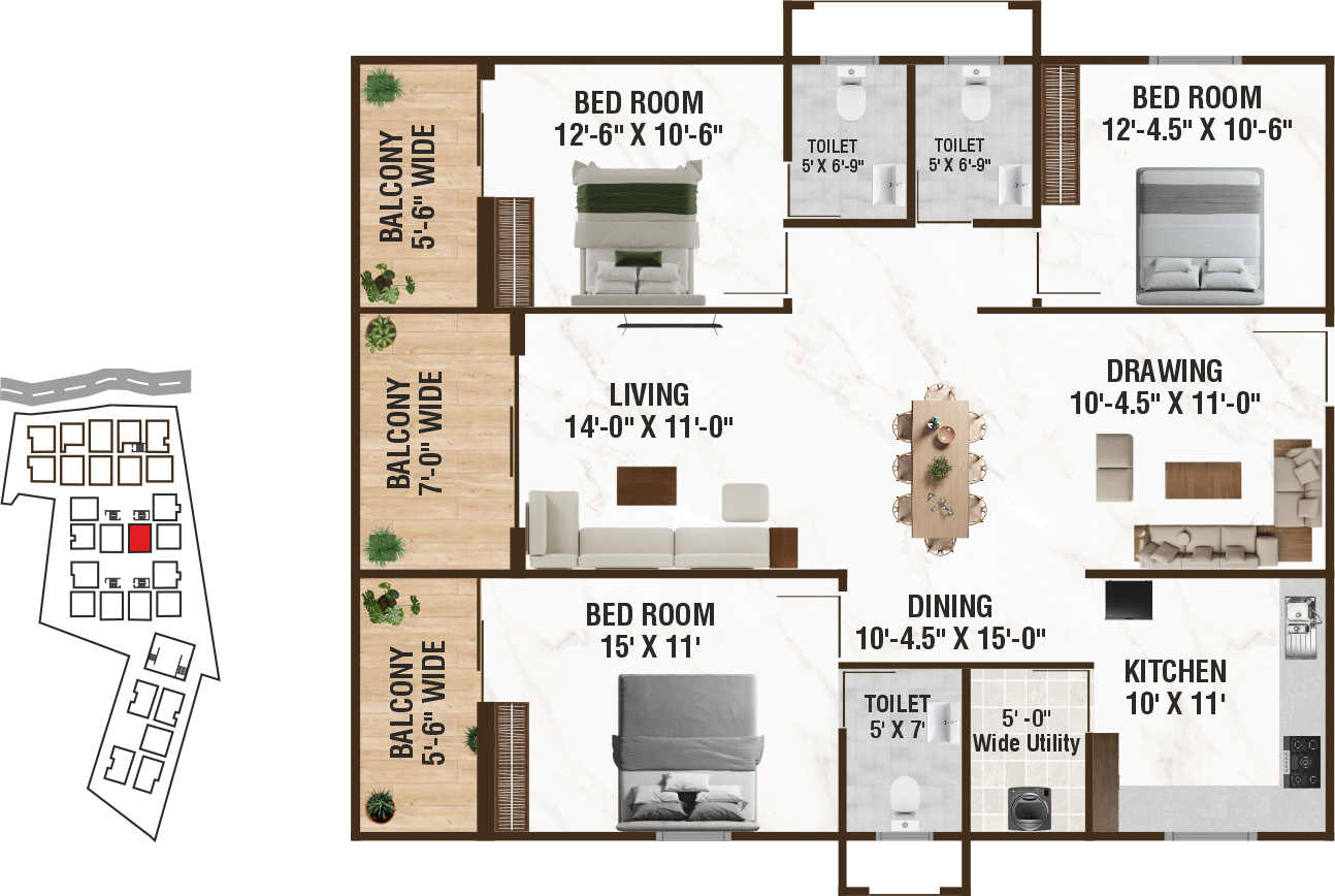 Unit B4 structural floor plan